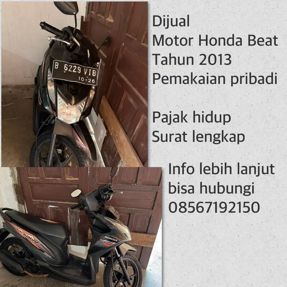 Beat Tahun 2012 Tangan 1 pemakaian pribadi