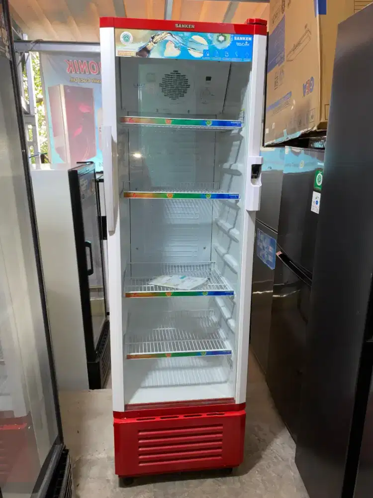 Sanken show case srs-279 ukuran 280 liter 5 tahap like new