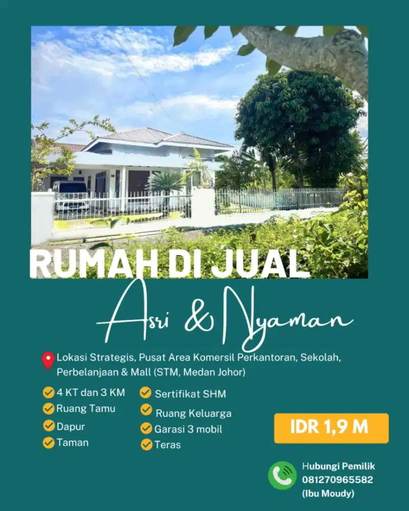 Rumah Di jual di tengah Kota