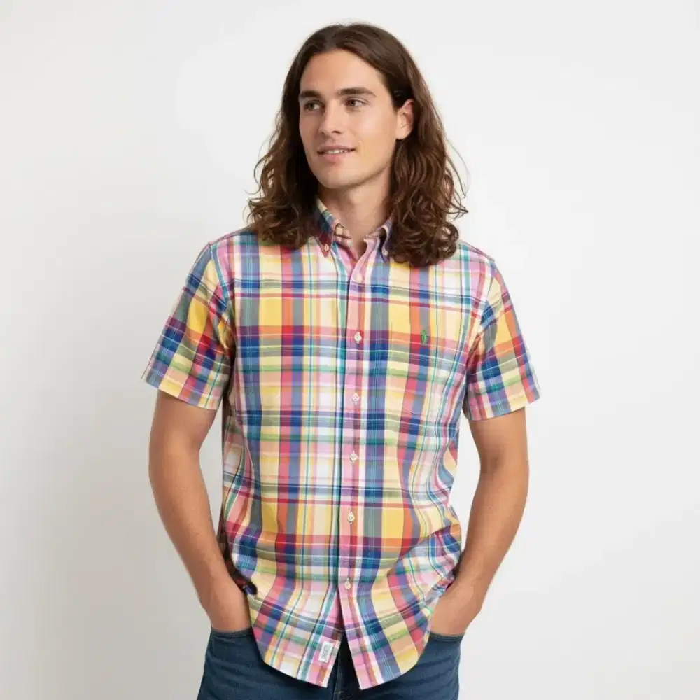 Kemeja Short Sleeve Polo Ralph Lauren Multi colour Size L