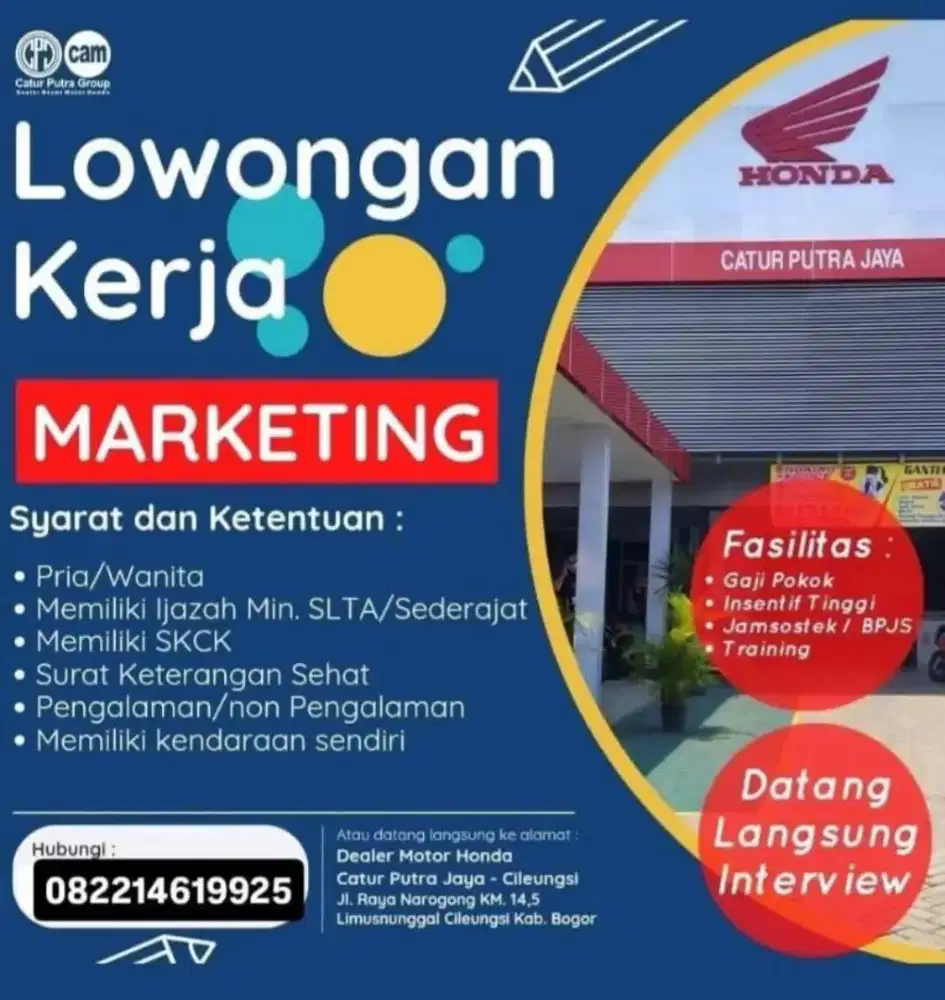 Dibutuhkan marketing