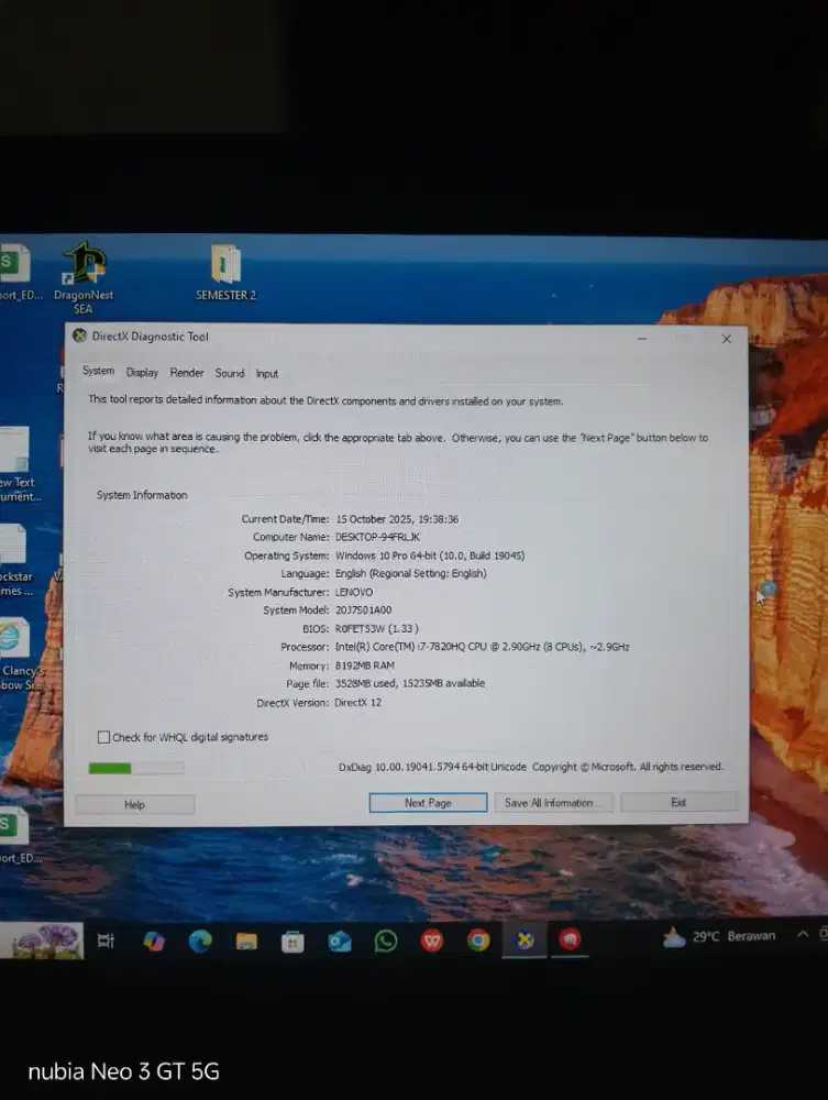 Lenovo Think pad T470P