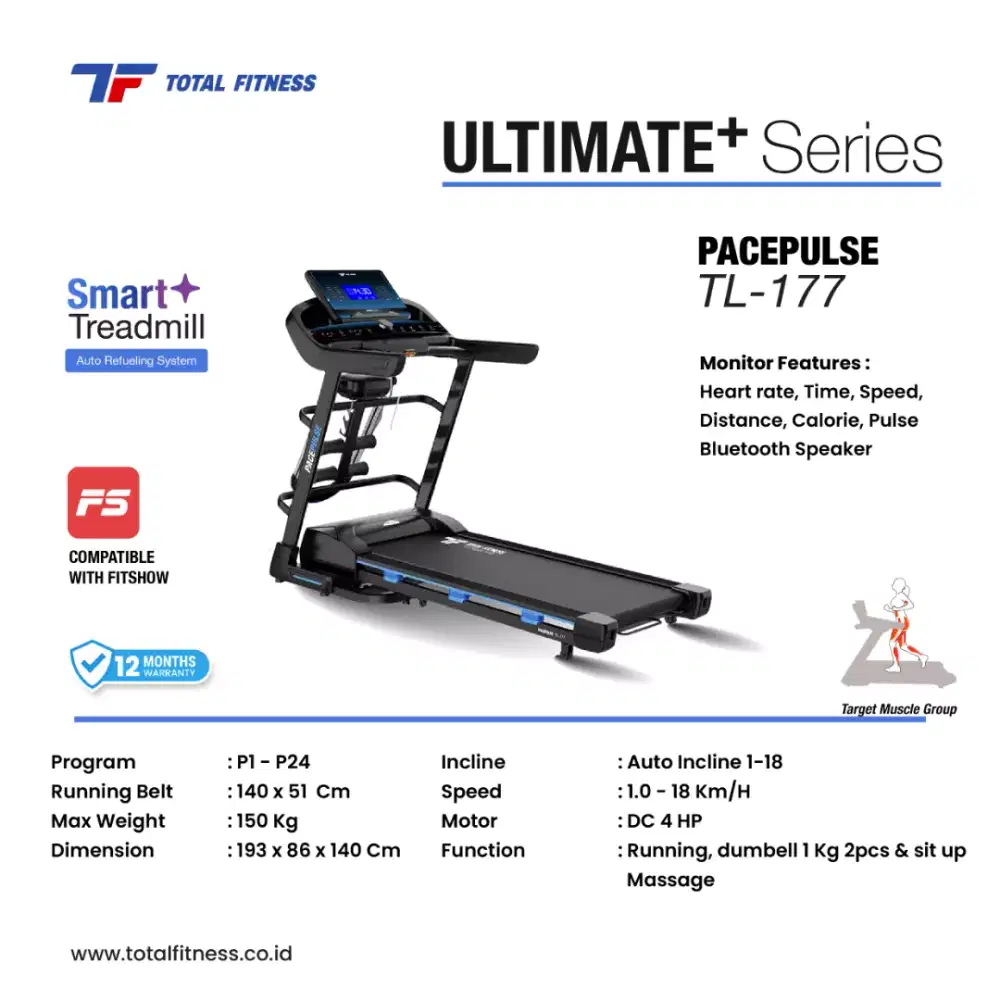 Alat fitnes treadmill elektrik TL 177 (4 hp/