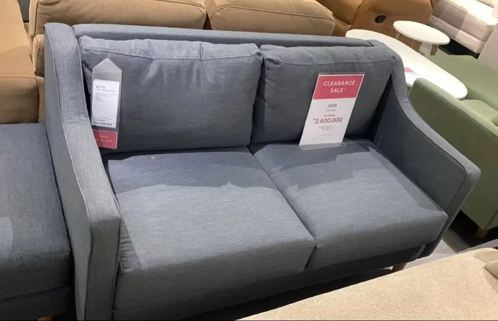 Heim Studio EITO Sofa 2 Dudukan Kain - Abu-abu Tua
