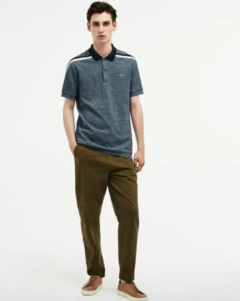 Kaos polo shirt LACOSTE Denim Grey Colour Size No.5