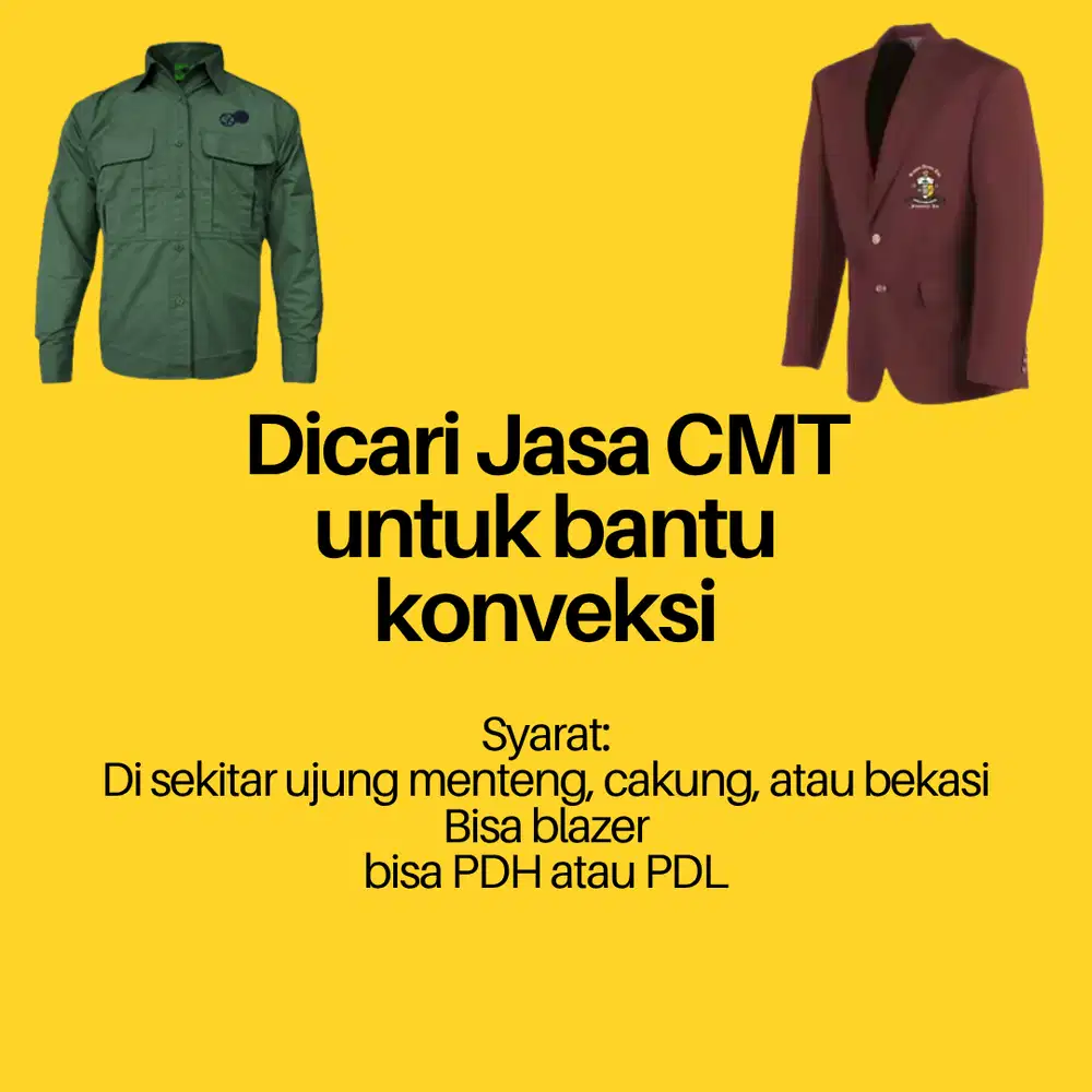 Dicari Jasa CMT untuk Konveksi