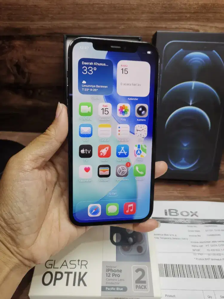 Iphone 12 pro 256 gb blue mulus fullset original garansi resmi iBox