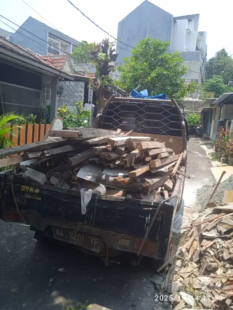 Buang puing,sampah,dll