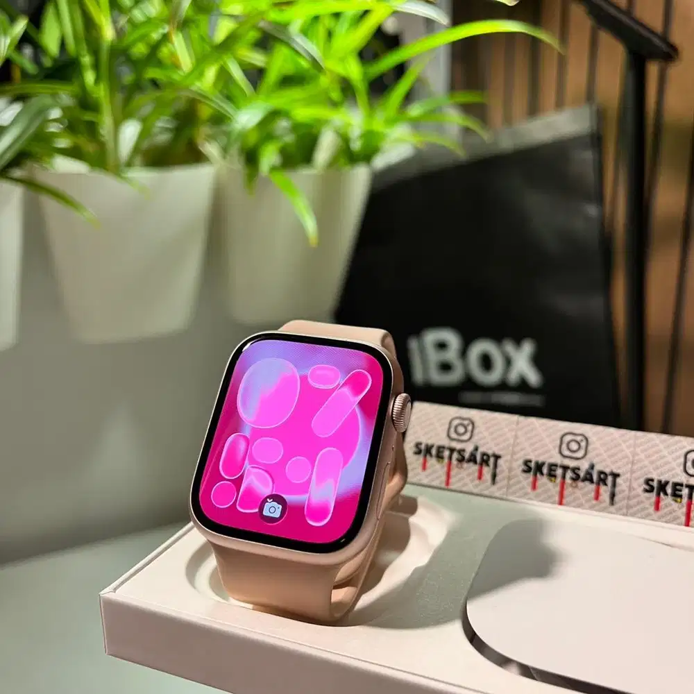 Apple Watch Series 9 45mm Pink iBox iwatch Garansi 11 Bulan