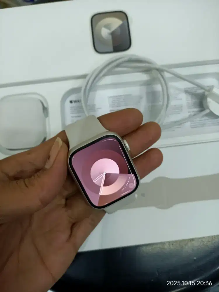 apple watch seri 9 45mm starlight ex inter