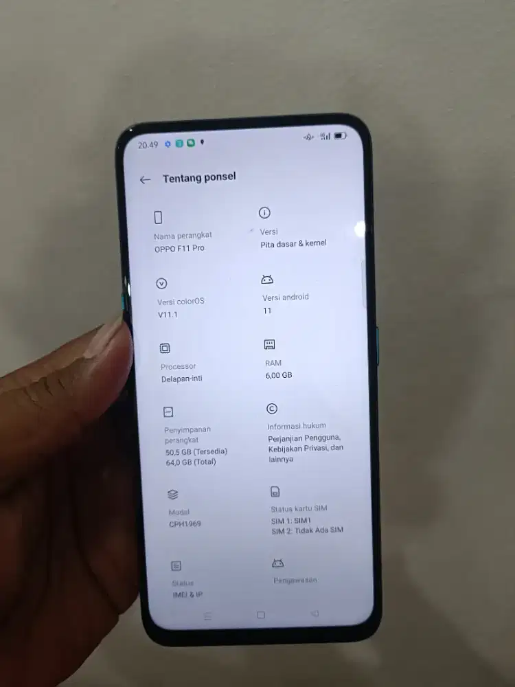 Di jual Oppo f11 pro 6/64 batang