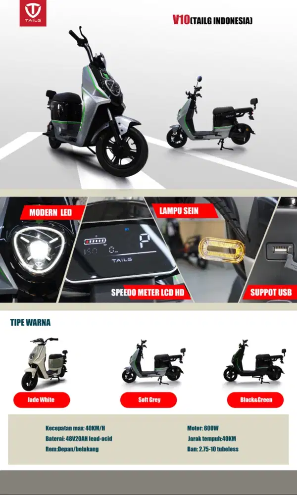 Sepeda Listrik Tailg V10