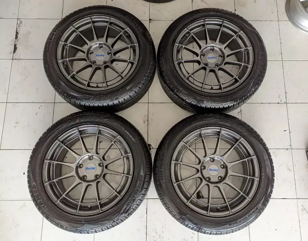 R17 Enkei Spider 2nd Rasa Baru L7,5 Et38 5x114+Ban Zeetek 95% 2023