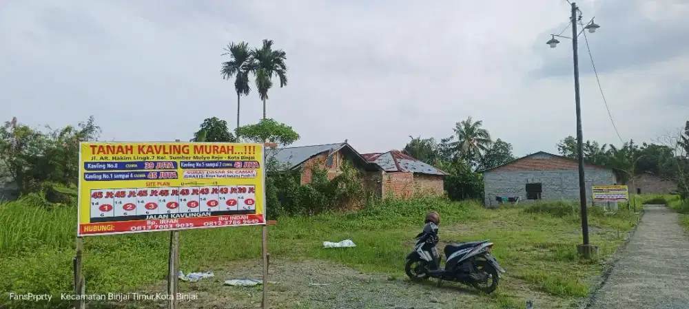 Dijual Cepat Tanah Kavlingan Murah Binjai cuma 39juta