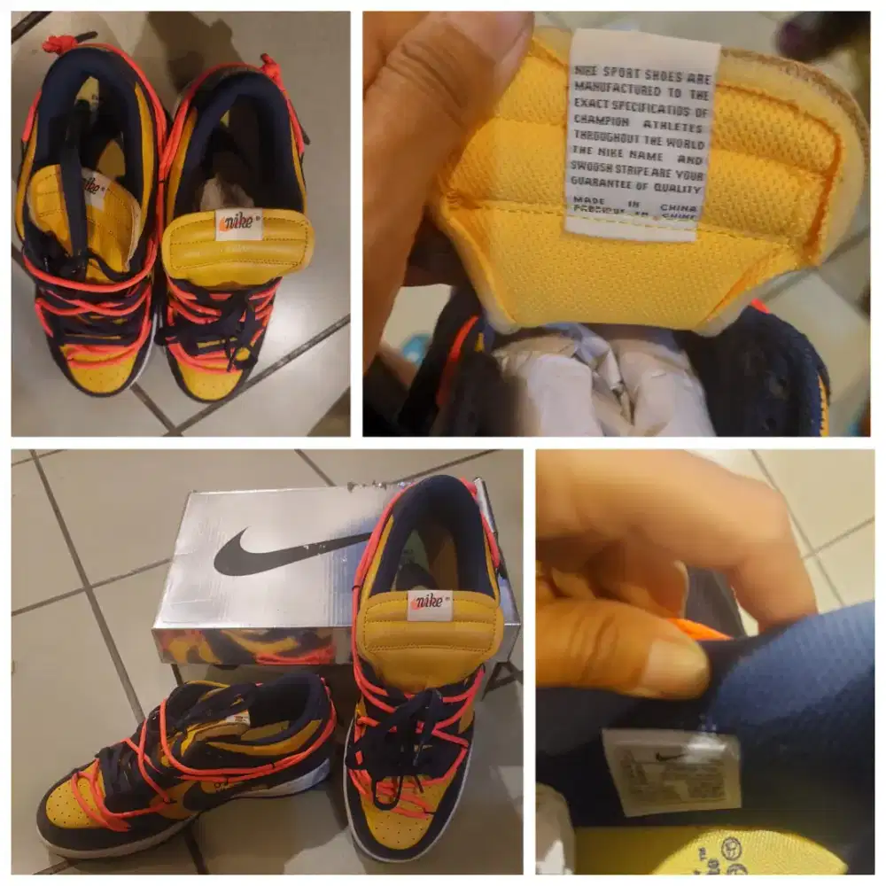 DIJUAL : Nike  x Off White Dunk Navy Sneaker