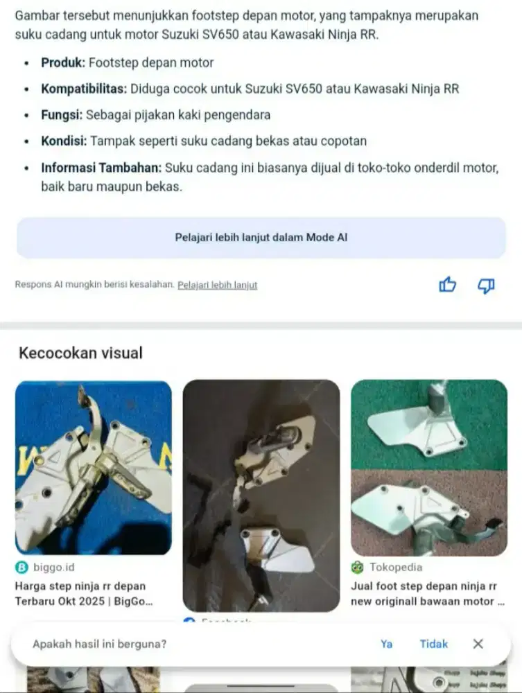 foostep depan  motor