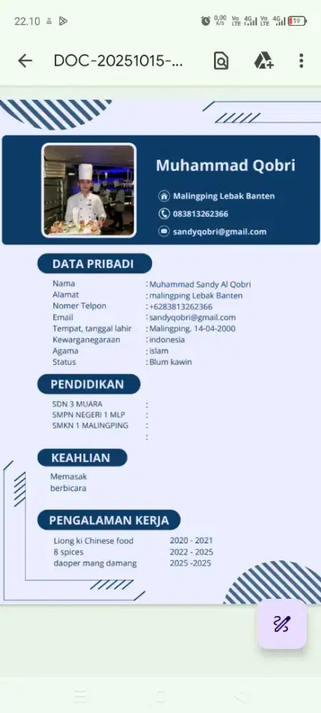 Semoga dapet pekerjaan