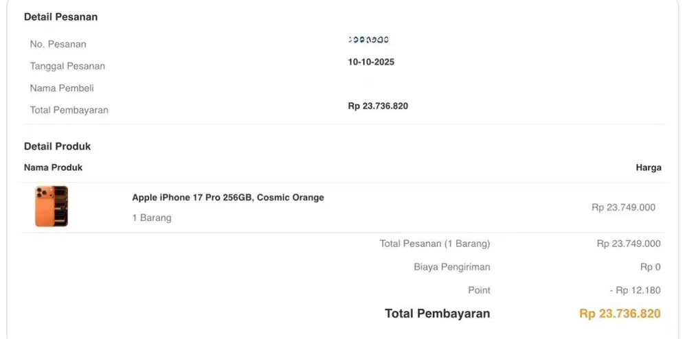 iPhone 17 Pro 256GB BNIB RESMI INDONESIA