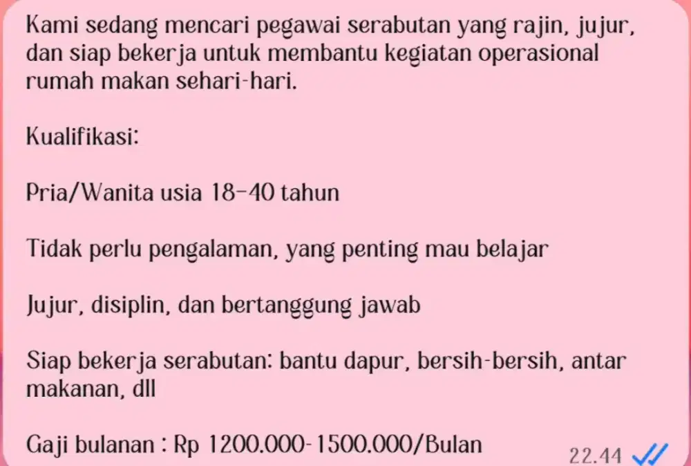 Di cari kerja serabutan