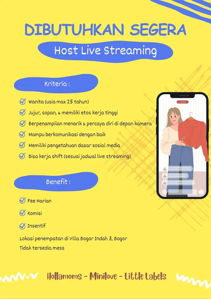 Lowongan Host Live Streaming