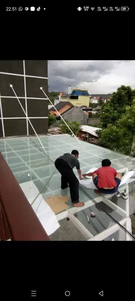 Canopy kaca sanblast