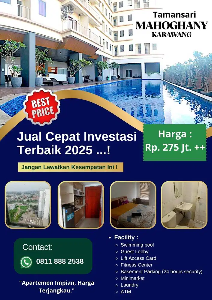 Jual Apartemen Tamansari Mahogany Karawang