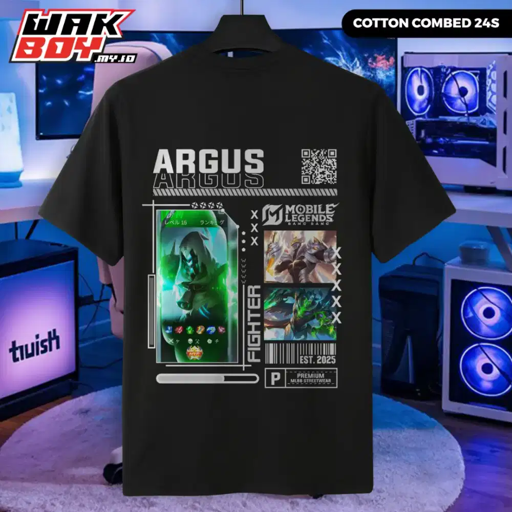 Kaos argus mobile legends cotton combed 24s