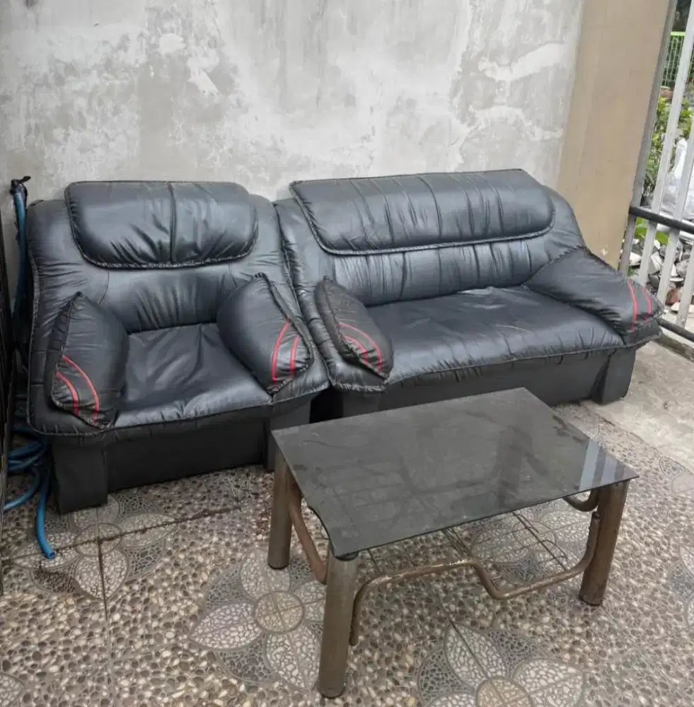 sofa set bekas dan meja