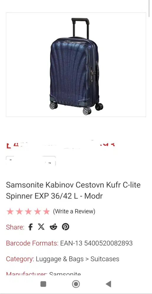Jual koper samsonite c lite midnight blue