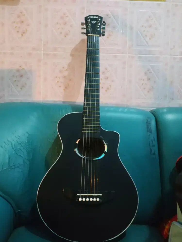 Gitar akustik 3/4 Verosa tanam besi senar ceper empuk stang lempeng