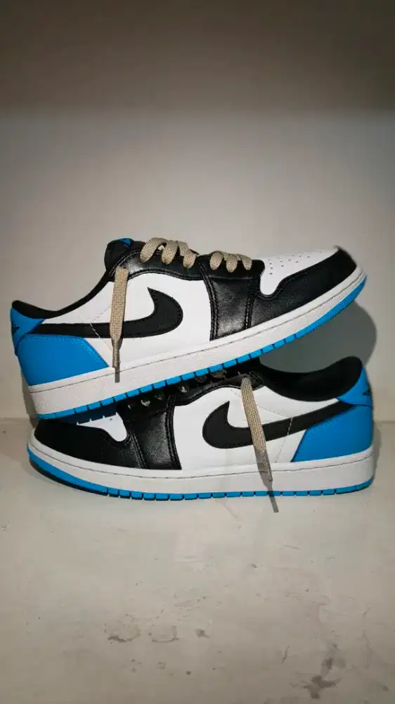 Nike Air Jordan AJ 1 Low Retro OG Dark Powder Blue Black Size 44