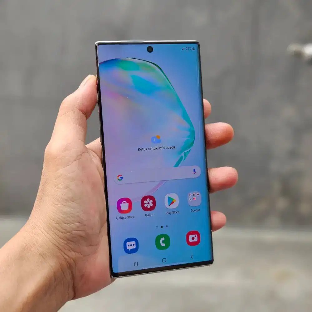 SAMSUNG GALAXY NOTE 10 PLUS SEIN 12/256 GB TOMPEL TITIK 100% NORMAL