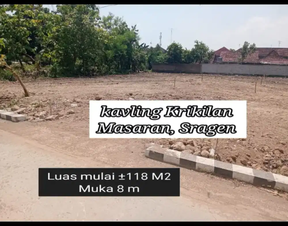 Kavling dekat PT TRUST Masaran Sragen