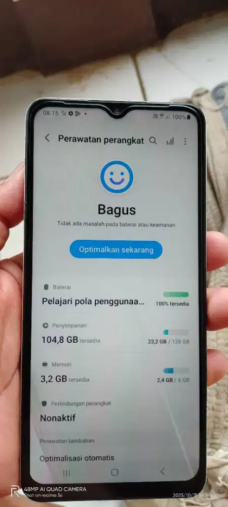Samsung A12.   6+6/128 mnus ada noda di layar di bawah normal semua