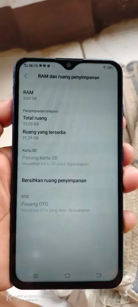 Vivo.  Y93.  3/32. Mnus ada noda putih di bawah normal semua