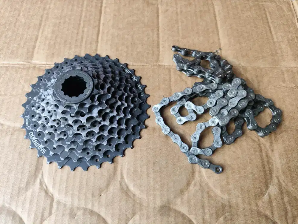 Sprocket shimano 9speed 11 34T plus rantai kmc