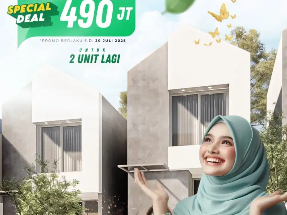 Rumah 2 Lantai minimalis free biaya SHM legalitas Split