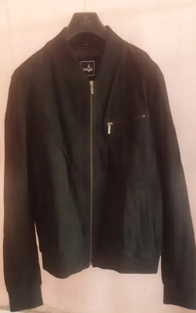 Jual jacket bomber kulit suede asli