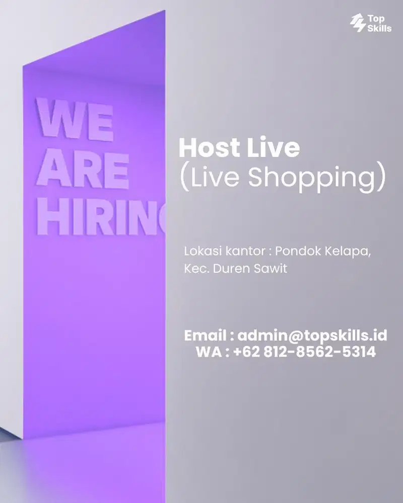 Dibutuhkan Segera Host Live