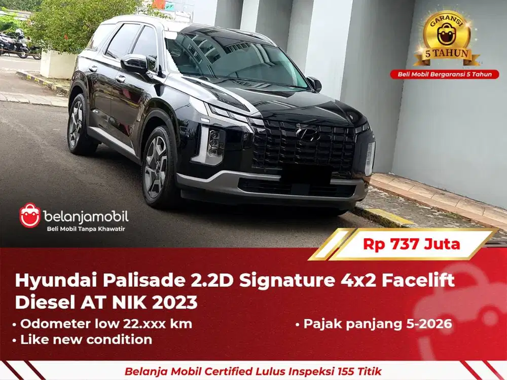 [GARANSI 5TH] Hyundai Palisade 2.2 Signature Facelift Diesel 2023/2024