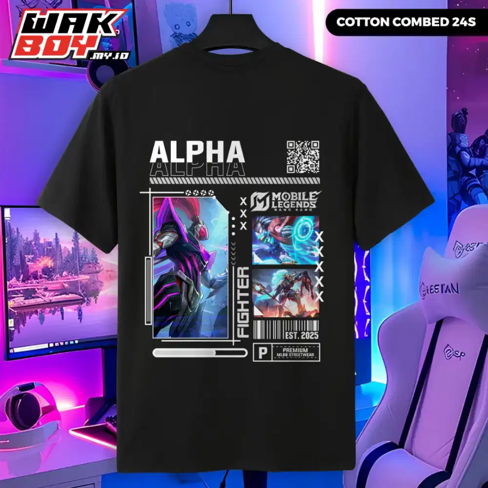 Kaos alpha mobile legends cotton combed 24s
