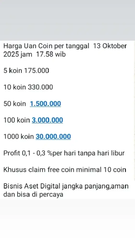 Bisnis uan coin