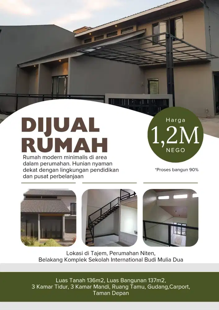 RUMAH BARU BELAKANG KOMPLEK SEKOLAH BUDI MULYA DUA TAJEM