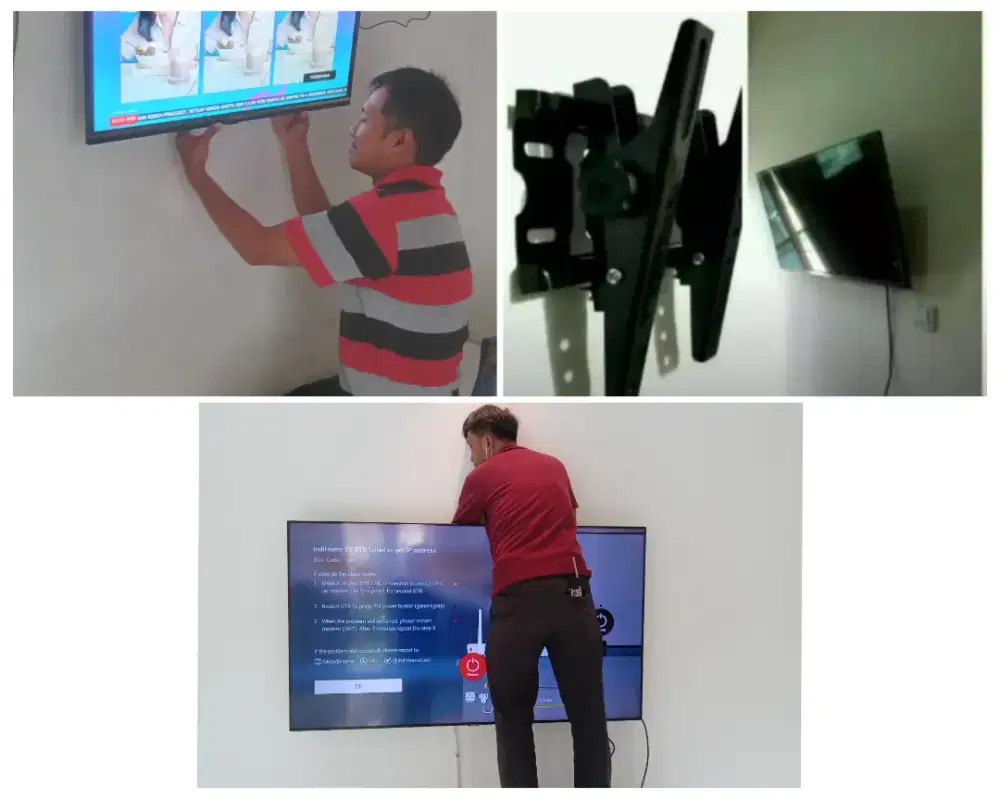 Pasangkan bracket dan Braket +pasang terimarapih breket briket led tv