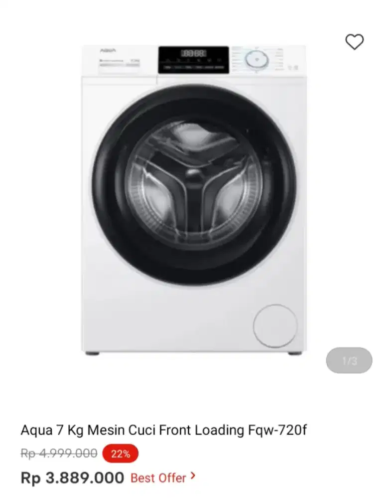 Aqua 7 kg mesin cuci front loading Fqw-720f
