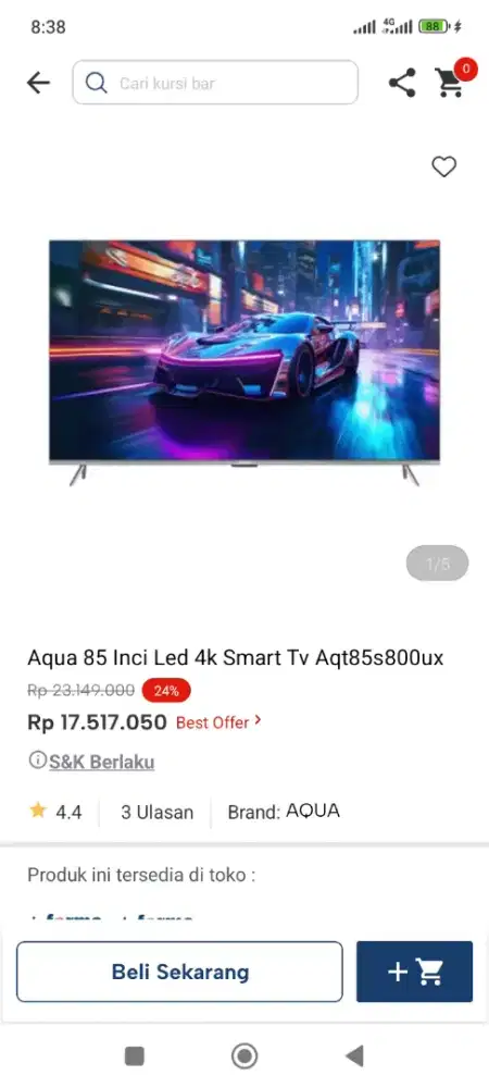 Aqua 85inci led 4k smart TV