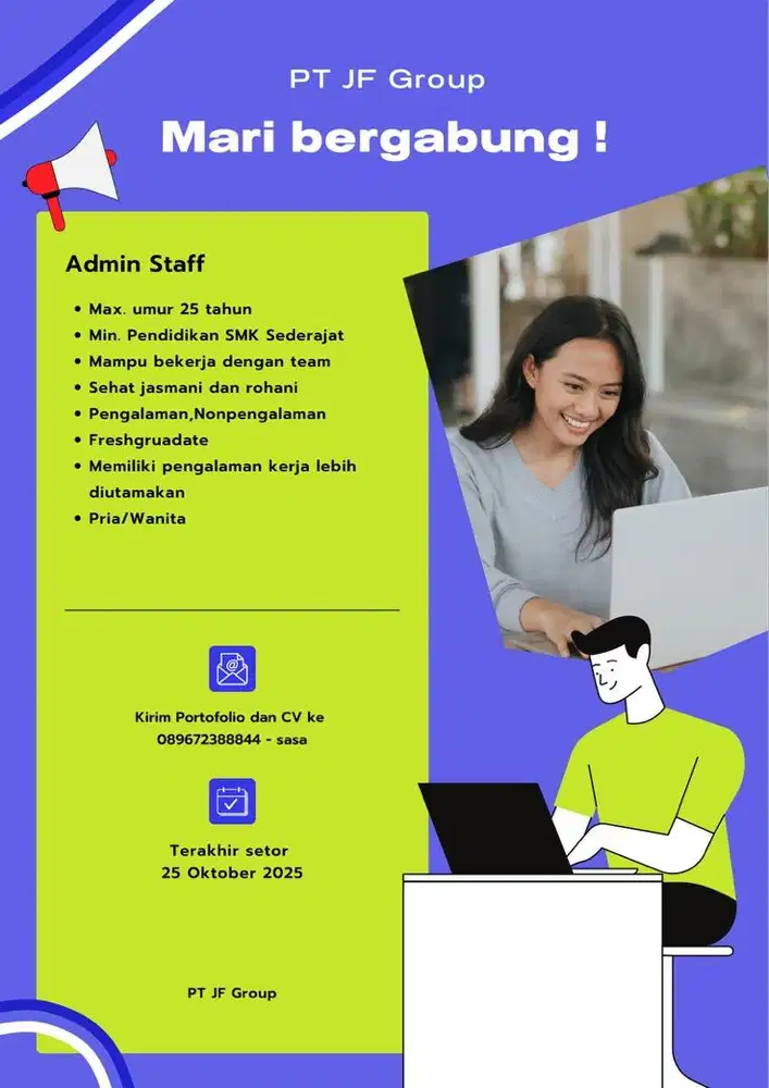 Dibutuhkan Segera Admin Staff Kantor Penempatan Surabaya Pusat