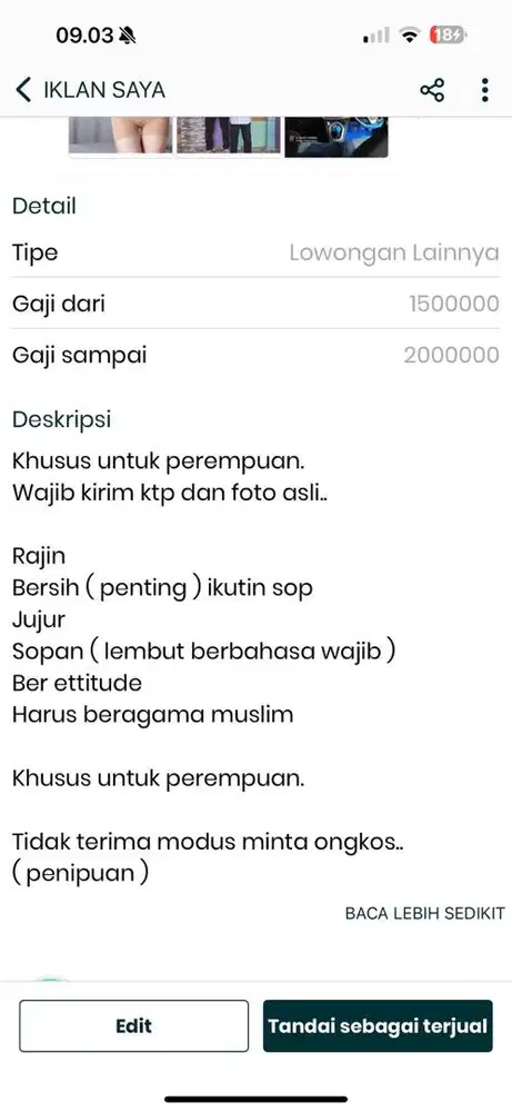 ART KHUSUS menginap ( tidak pp )