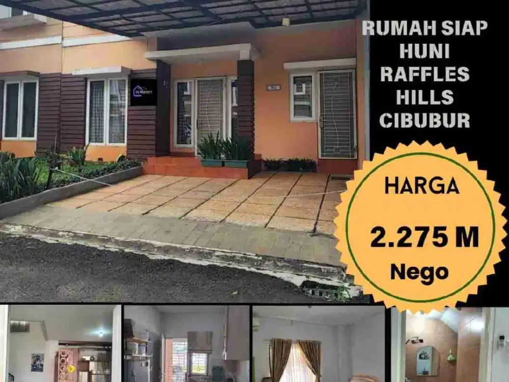 Jual Cepat Rumah Cantik Siap Huni 2,275 M Nego. Raffles Hills Cibubur.
