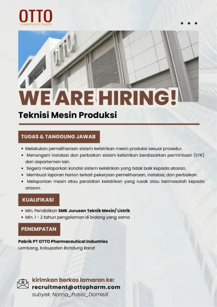 Teknisi Mesin Produksi